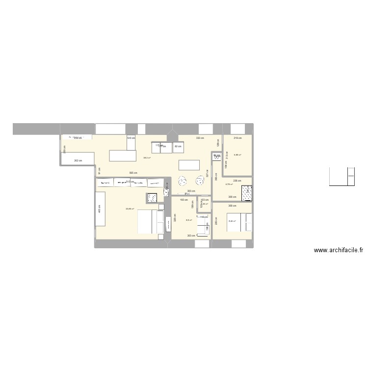  cuisine1d. Plan de 7 pièces et 94 m2