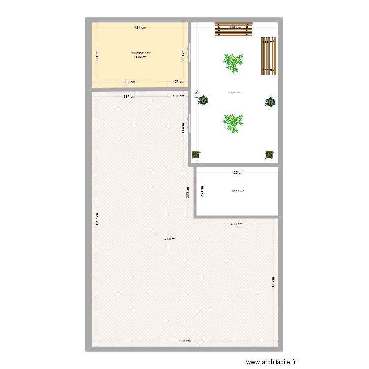 2 em. Plan de 4 pièces et 154 m2