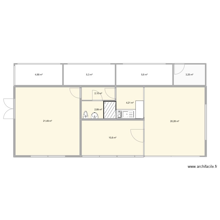 poolhouse plan projet V Projet. Plan de 10 pièces et 81 m2