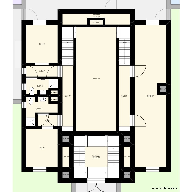 Manoir novembre 2024. Plan de 131 pièces et -1612 m2