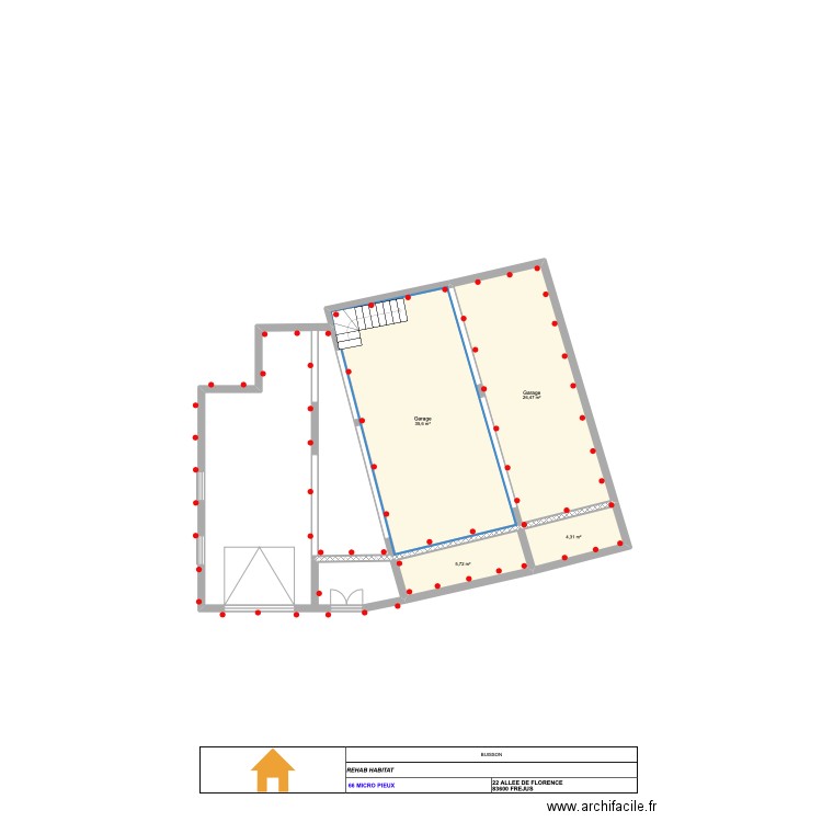 BUISSON . Plan de 4 pièces et 72 m2