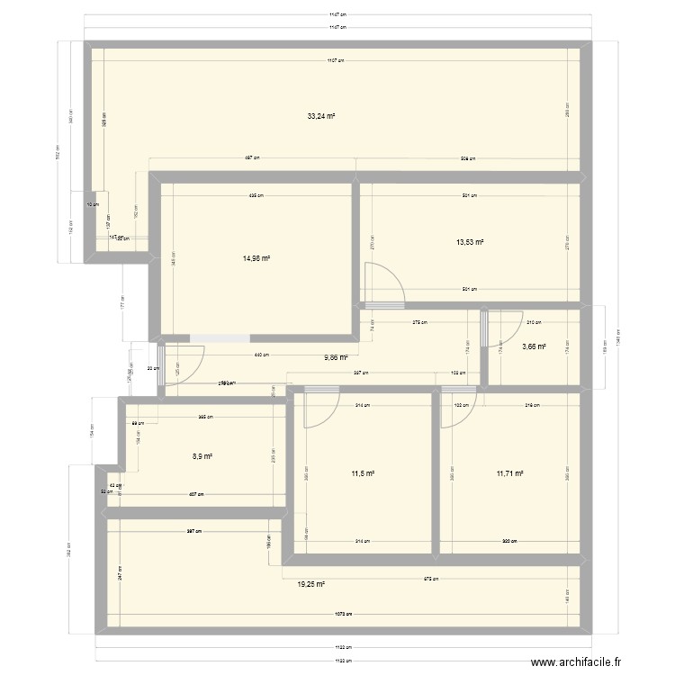 Jet_Sakane_001. Plan de 3 pièces et 90 m2