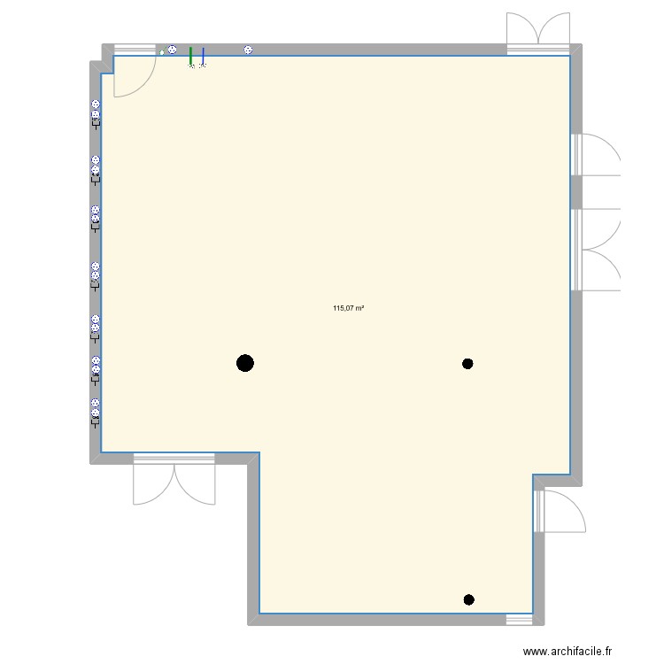 salle_b025. Plan de 1 pièce et 115 m2