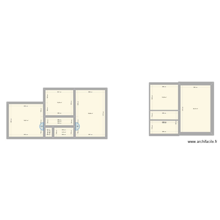 Plessé_etage. Plan de 9 pièces et 110 m2