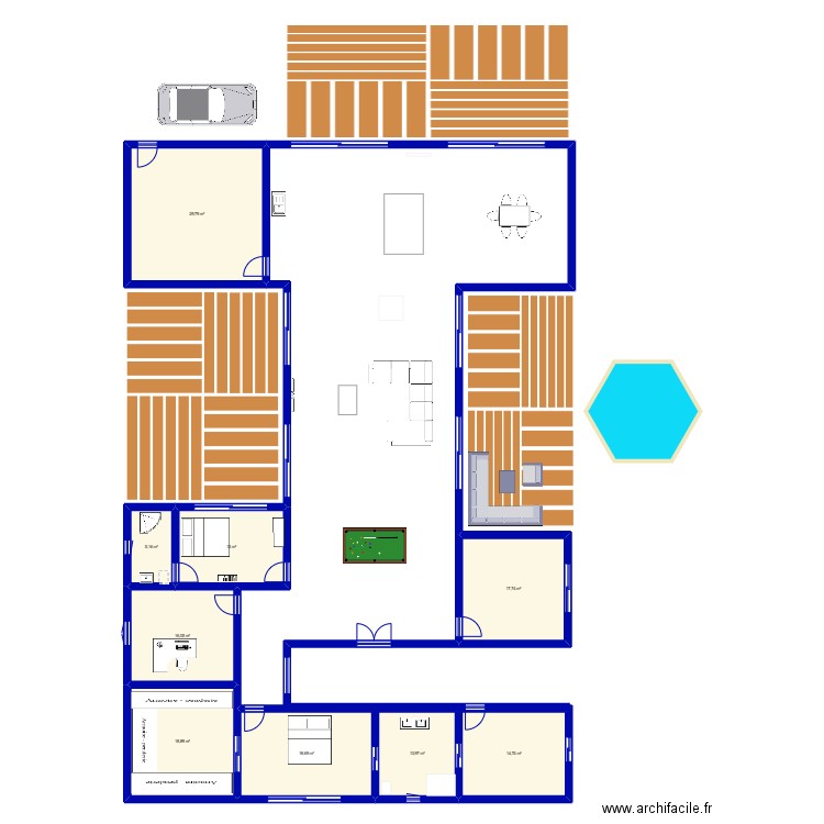 projet maison portugal. Plan de 9 pièces et 145 m2