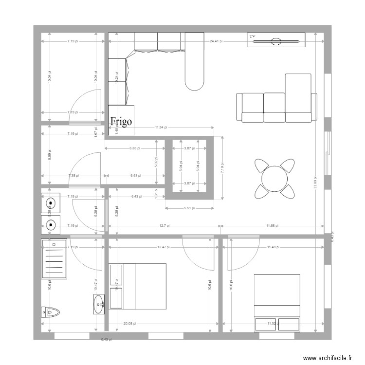 JP SS 2. Plan de 6 pièces et 95 m2