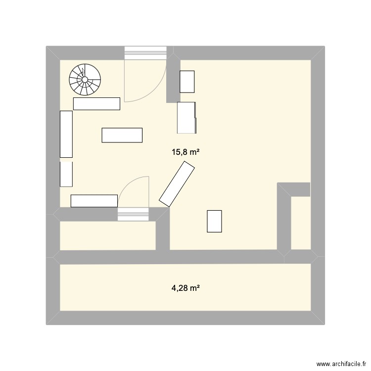 Plan SAVONNERIE GONNORDS. Plan de 2 pièces et 20 m2