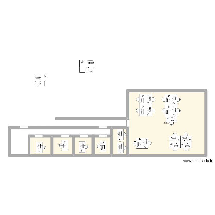 Helsinki. Plan de 6 pièces et 75 m2