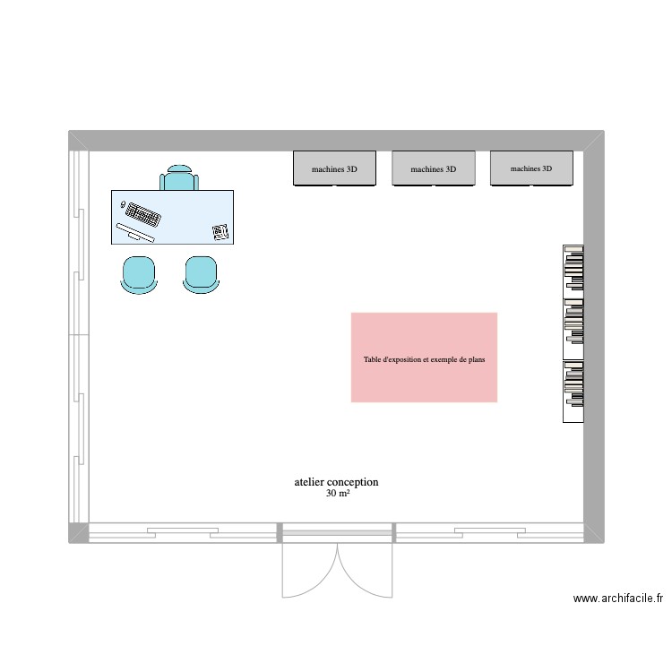 plan Leroy merlin. Plan de 1 pièce et 30 m2