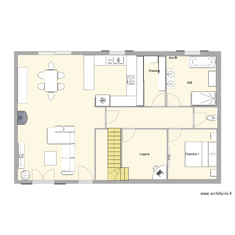 Maison 2. Plan de 6 pièces et 141 m2