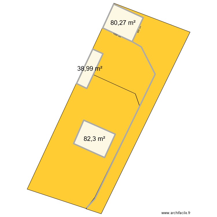 projet local société. Plan de 3 pièces et 202 m2