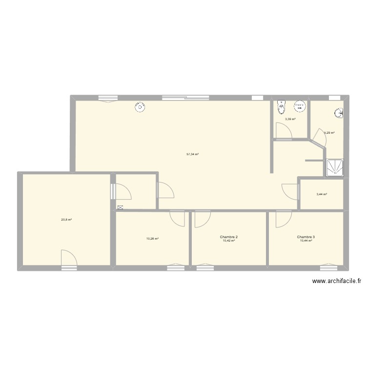 maison luneville. Plan de 8 pièces et 121 m2