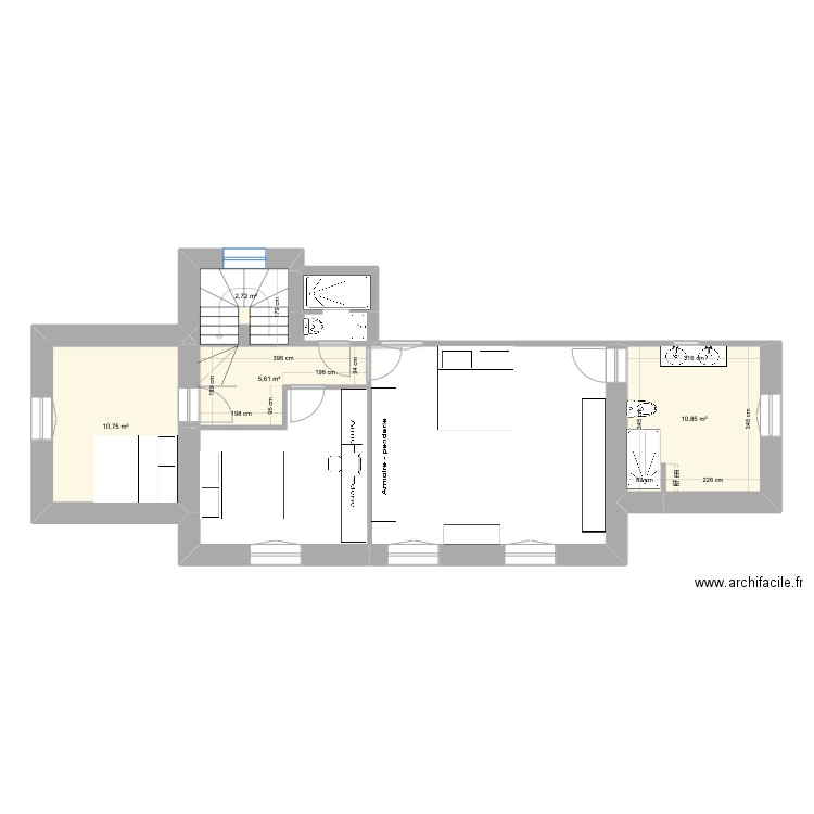 brimont étage variante 2. Plan de 4 pièces et 30 m2