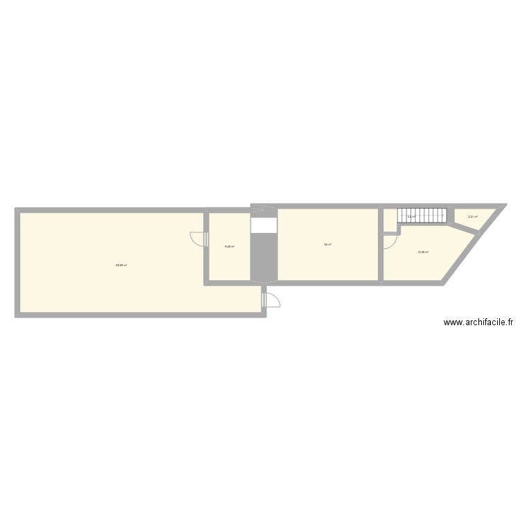 Dissay Sous Courcillon (étage). Plan de 6 pièces et 118 m2