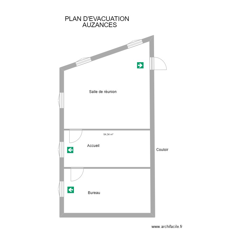 23 AUZANCES. Plan de 1 pièce et 54 m2