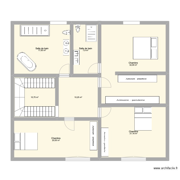 ham sur heure ok. Plan de 7 pièces et 120 m2