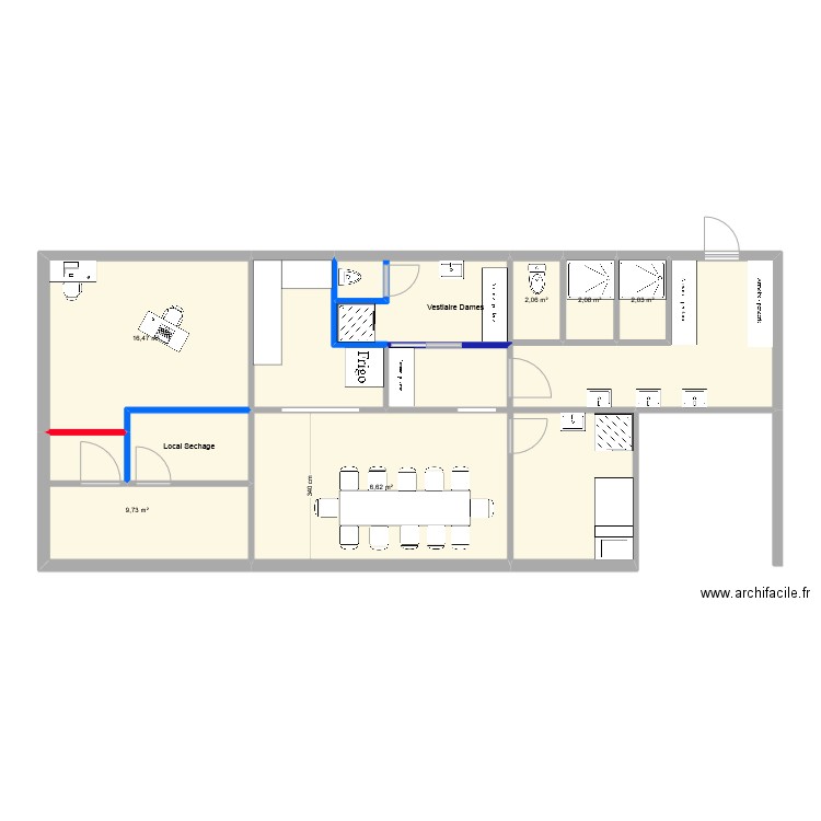 Local Greenkeeper. Plan de 8 pièces et 85 m2