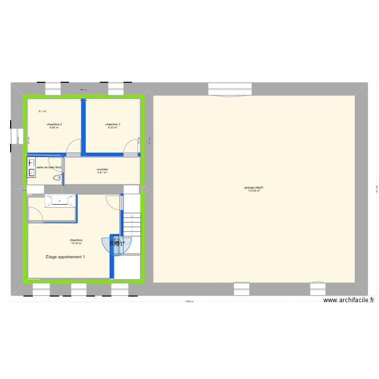 croy etage appartement. Plan de 9 pièces et 177 m2