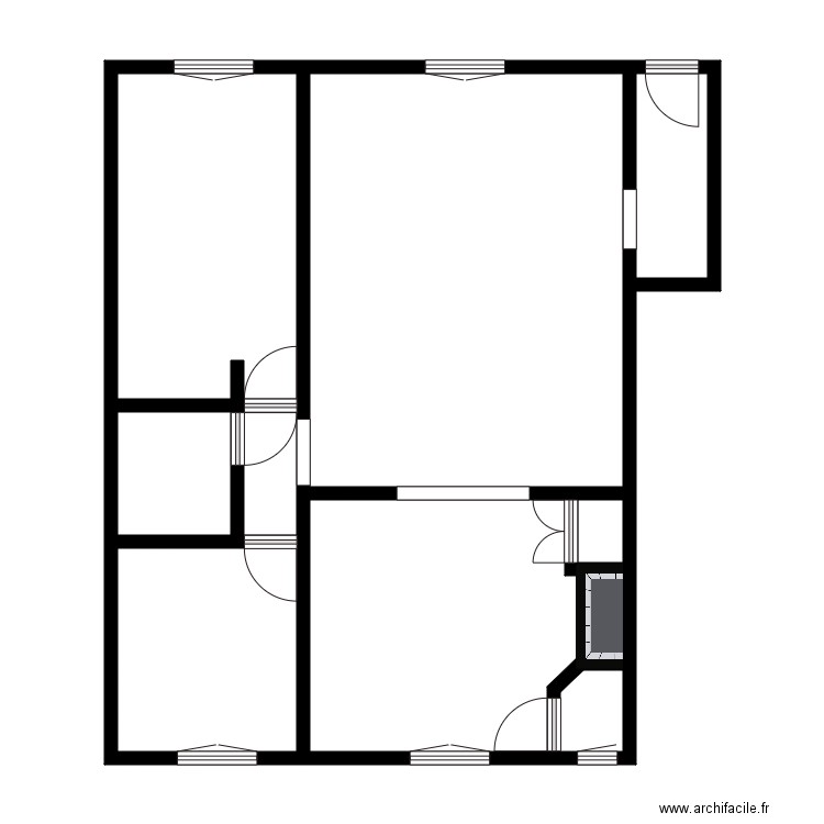 begue. Plan de 9 pièces et 76 m2