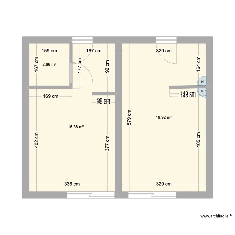 germain 36. Plan de 3 pièces et 38 m2