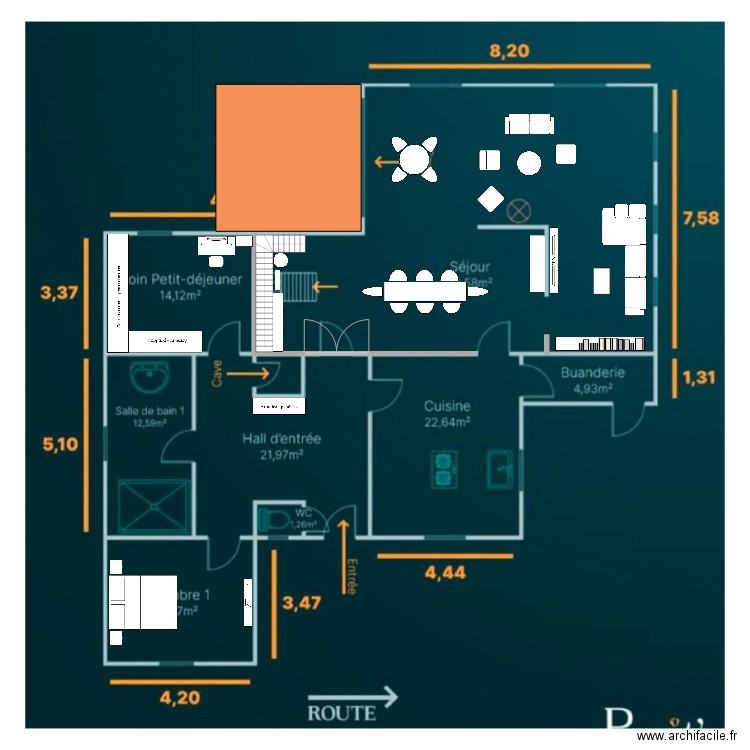 Maison Rez de chaussee. Plan de 0 pièce et 0 m2