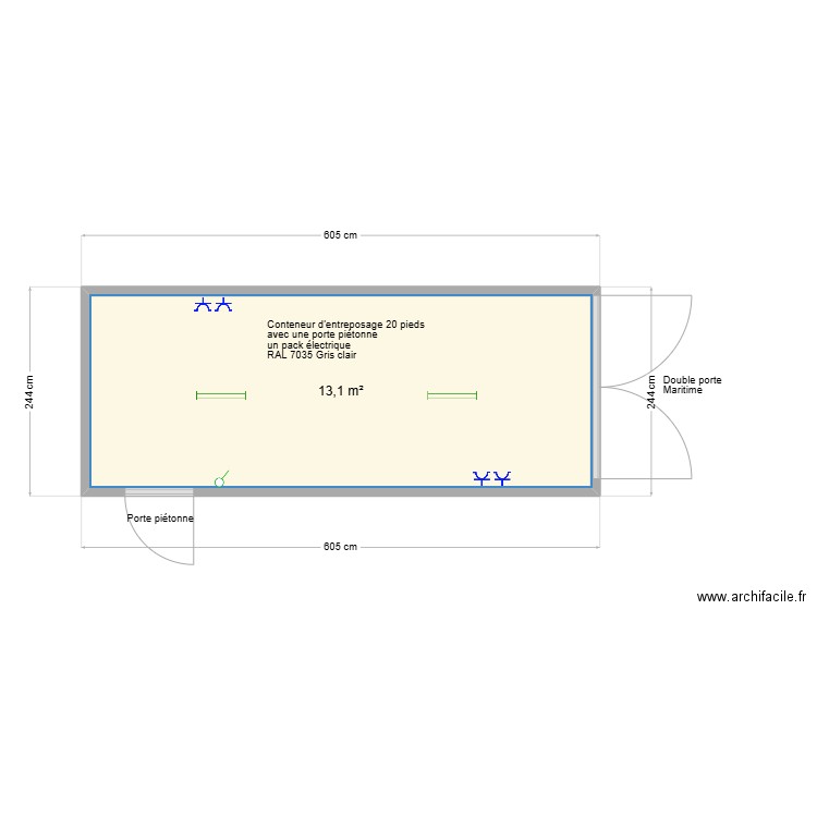 ECV Schifano Michael. Plan de 1 pièce et 13 m2