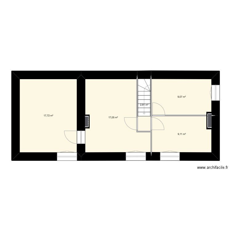 Plan Thoraval - Etage. Plan de 5 pièces et 56 m2