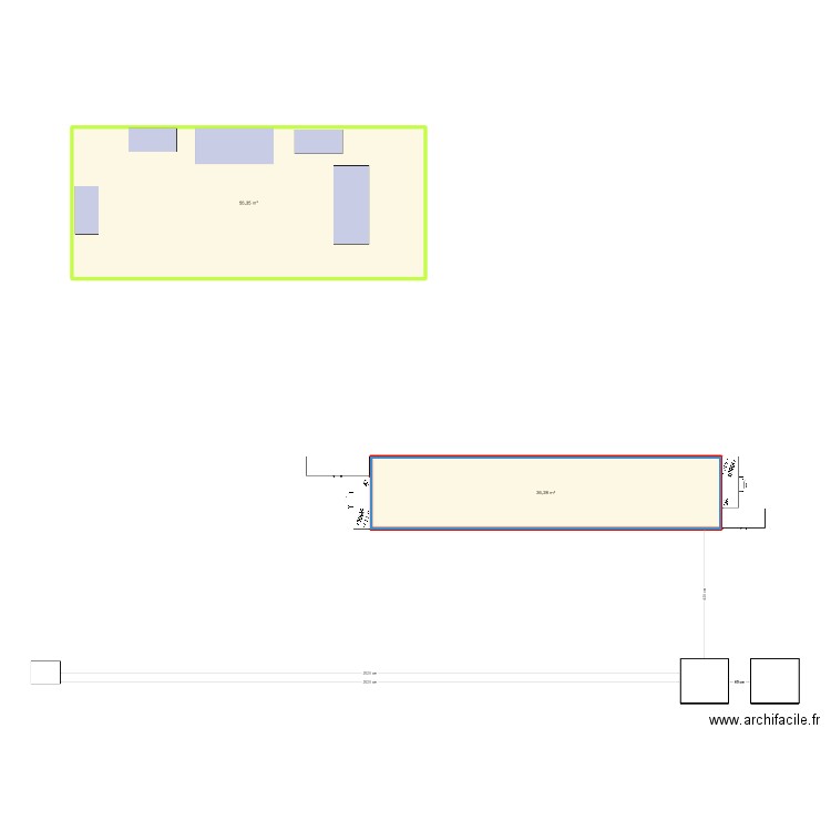 Plan Prod Toufik ENERSENS. Plan de 2 pièces et 83 m2