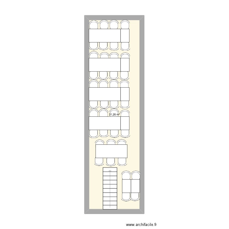 B&S . Plan de 1 pièce et 31 m2