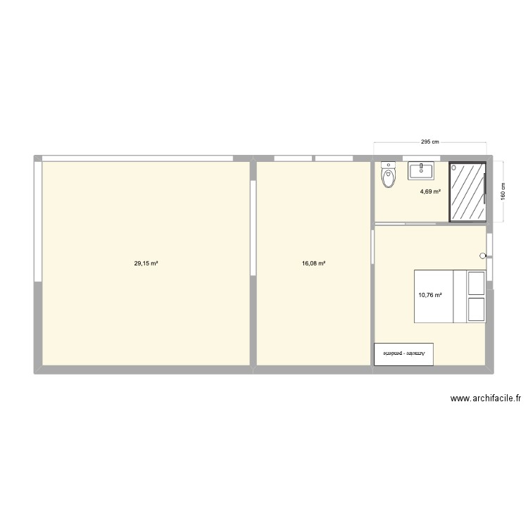 Atelier interieur Pétra 2. Plan de 4 pièces et 61 m2