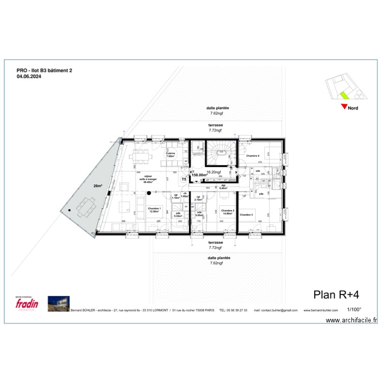 TOUR CARRÉE R+4. Plan de 0 pièce et 0 m2