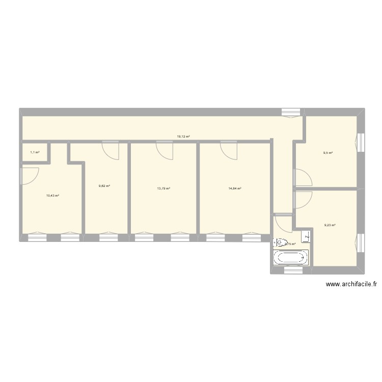 dv2. Plan de 9 pièces et 91 m2