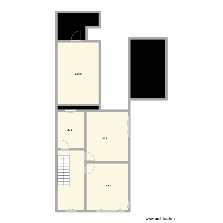 plan V+1Looiweg. Plan de 8 pièces et 89 m2