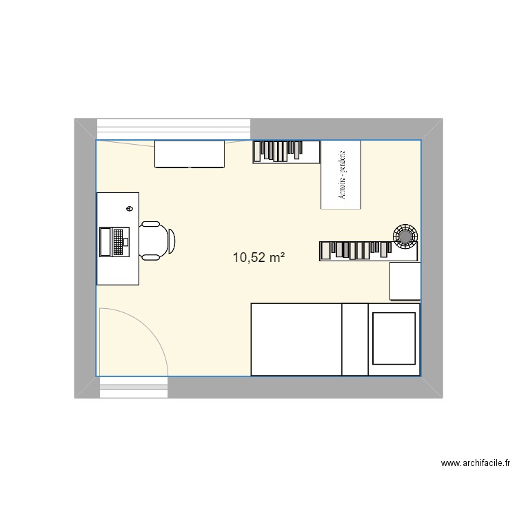 Chambre Alexi. Plan de 1 pièce et 11 m2