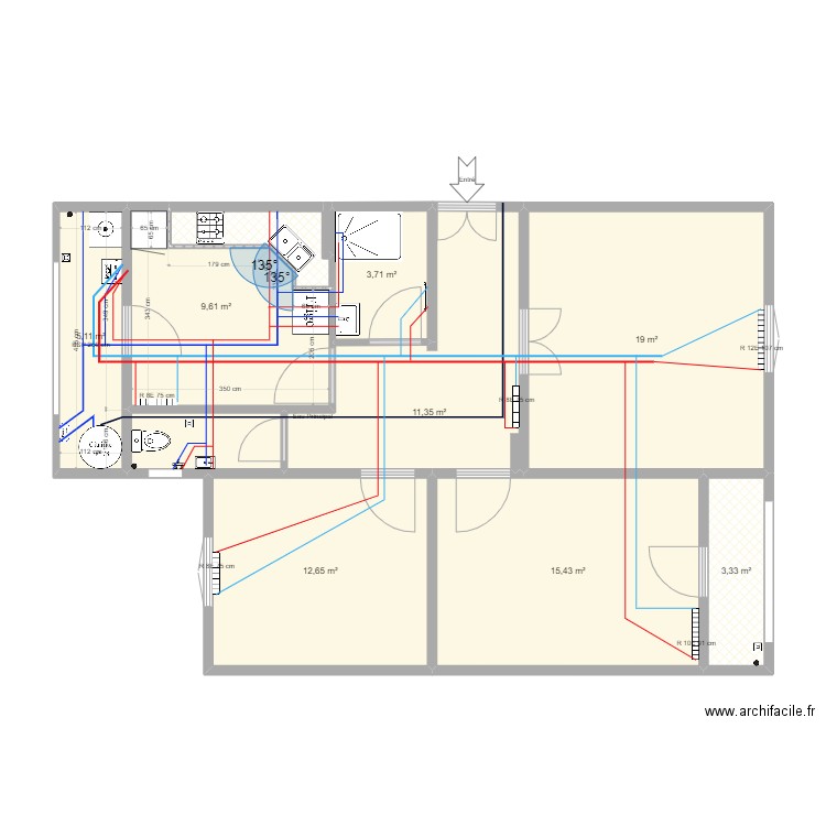 Belmili Imade. Plan de 32 pièces et 255 m2