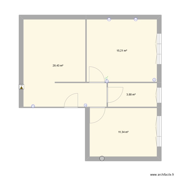 Appartement Ifs Claire. Plan de 4 pièces et 51 m2