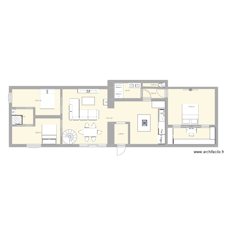 maison hauite goulaine. Plan de 10 pièces et 96 m2