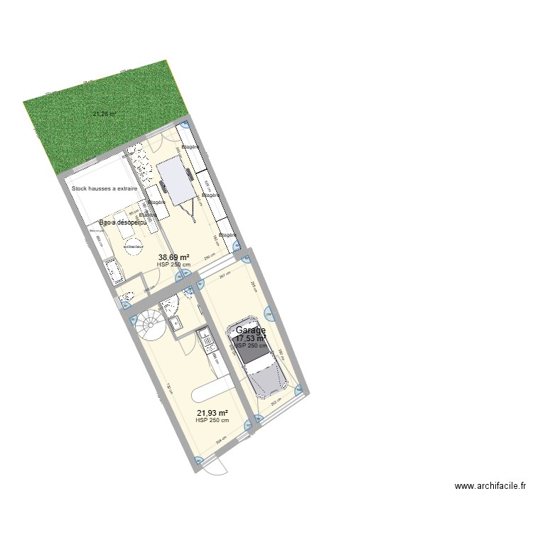 malintrat garage. Plan de 5 pièces et 118 m2