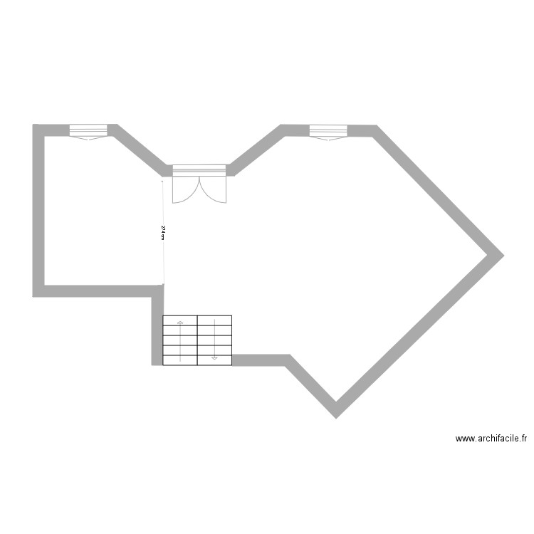 Vins Gugu plan maison. Plan de 2 pièces et 54 m2