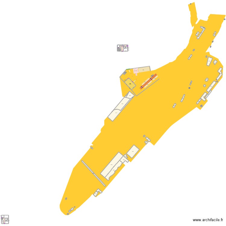 Halle 3. Plan de 78 pièces et 15893 m2