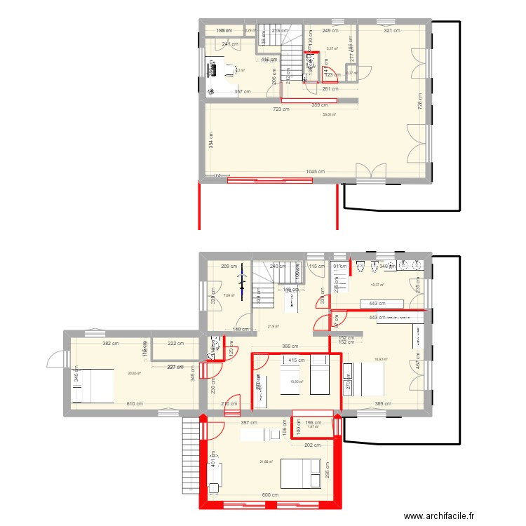 Berlioz. Plan de 16 pièces et 188 m2