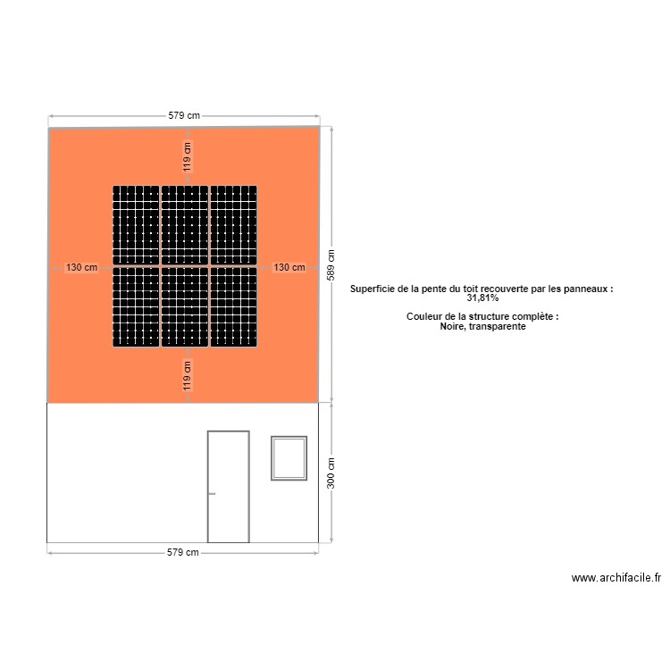 DORE PLAN DE FACADE AP. Plan de 1 pièce et 34 m2