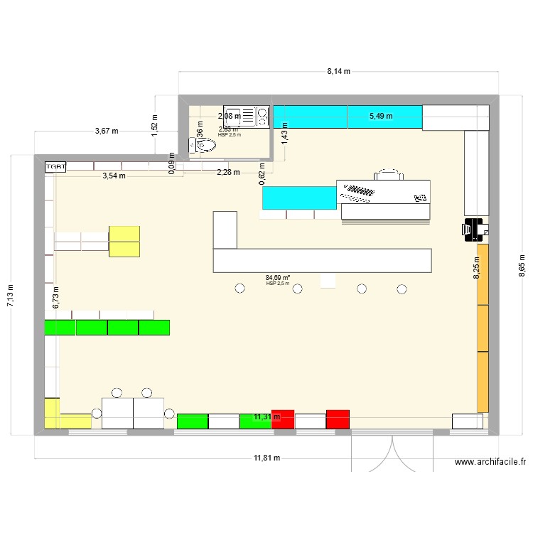 V4S LCR VERGER 7. Plan de 2 pièces et 88 m2