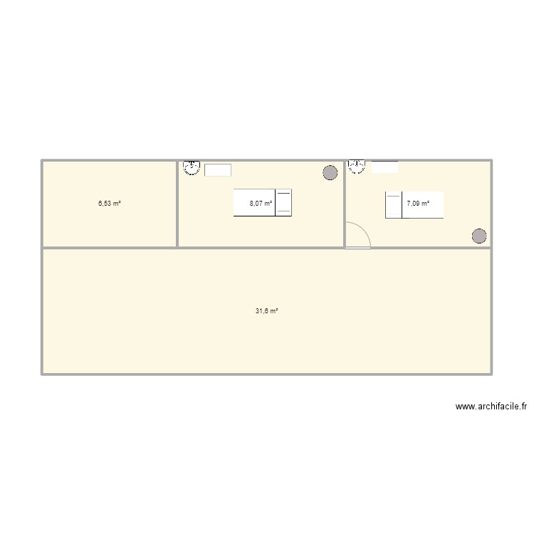 grt. Plan de 4 pièces et 53 m2