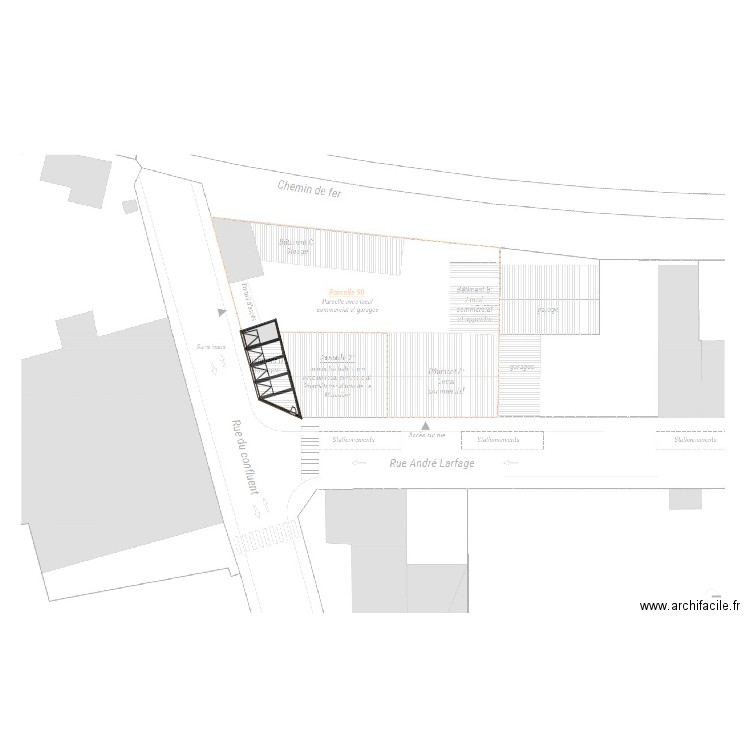 TB D. Plan de 5 pièces et 51 m2