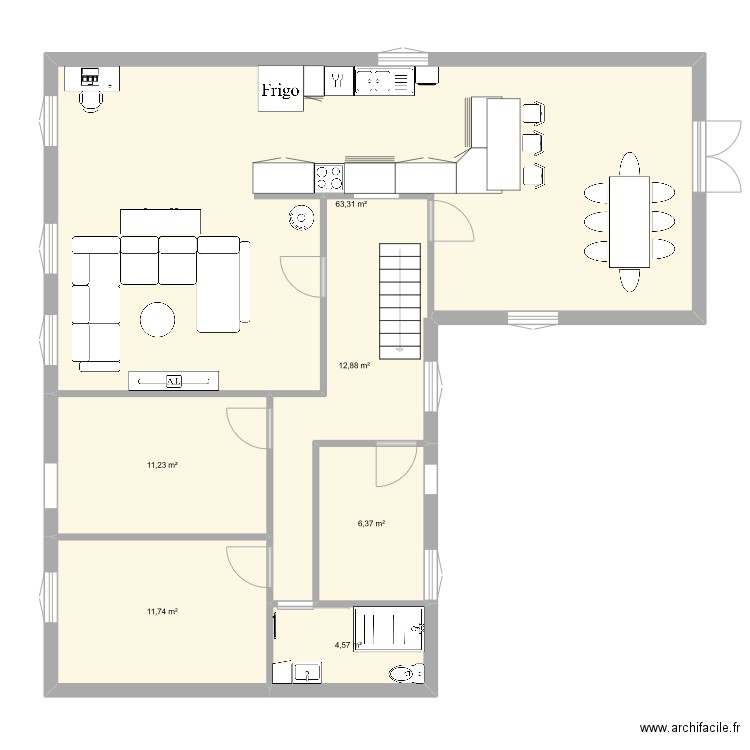 aménagement maison balbronn. Plan de 6 pièces et 110 m2