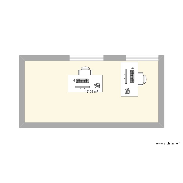 Bureau C. Ohresser et T. Froment. Plan de 1 pièce et 18 m2