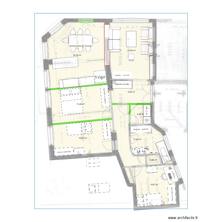 19 PORO 2. Plan de 10 pièces et 85 m2