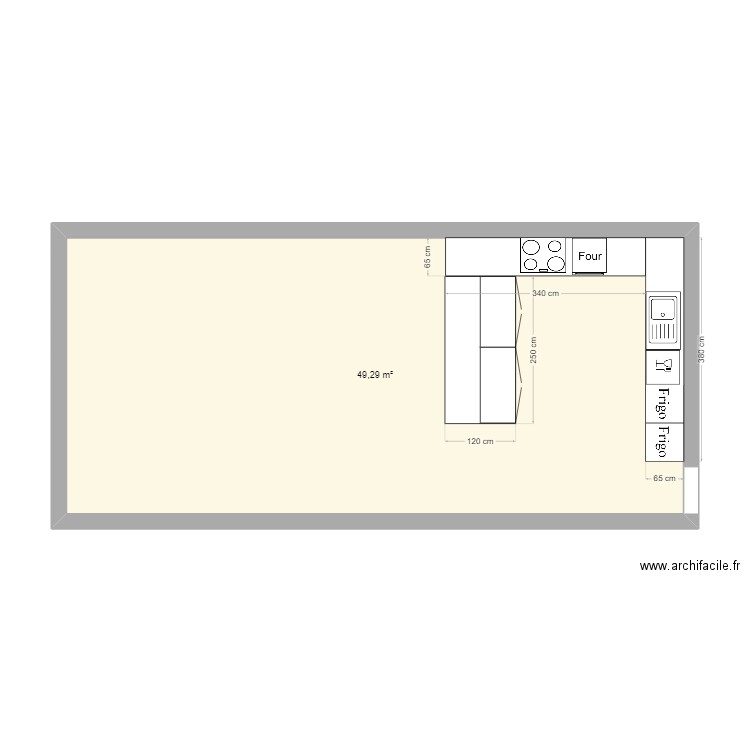 Cuisine Torcé. Plan de 1 pièce et 49 m2