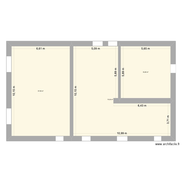 MAISON AYET. Plan de 3 pièces et 174 m2